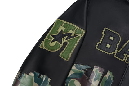 BAPE BAPE X JEFF HAMILTON ABC CAMO MULTI LOGO 皮革外套