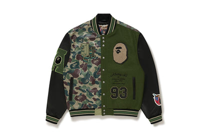 BAPE BAPE X JEFF HAMILTON ABC CAMO MULTI LOGO 羊毛與皮革外套