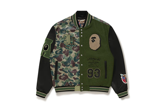 BAPE BAPE X JEFF HAMILTON ABC CAMO MULTI LOGO 羊毛與皮革外套