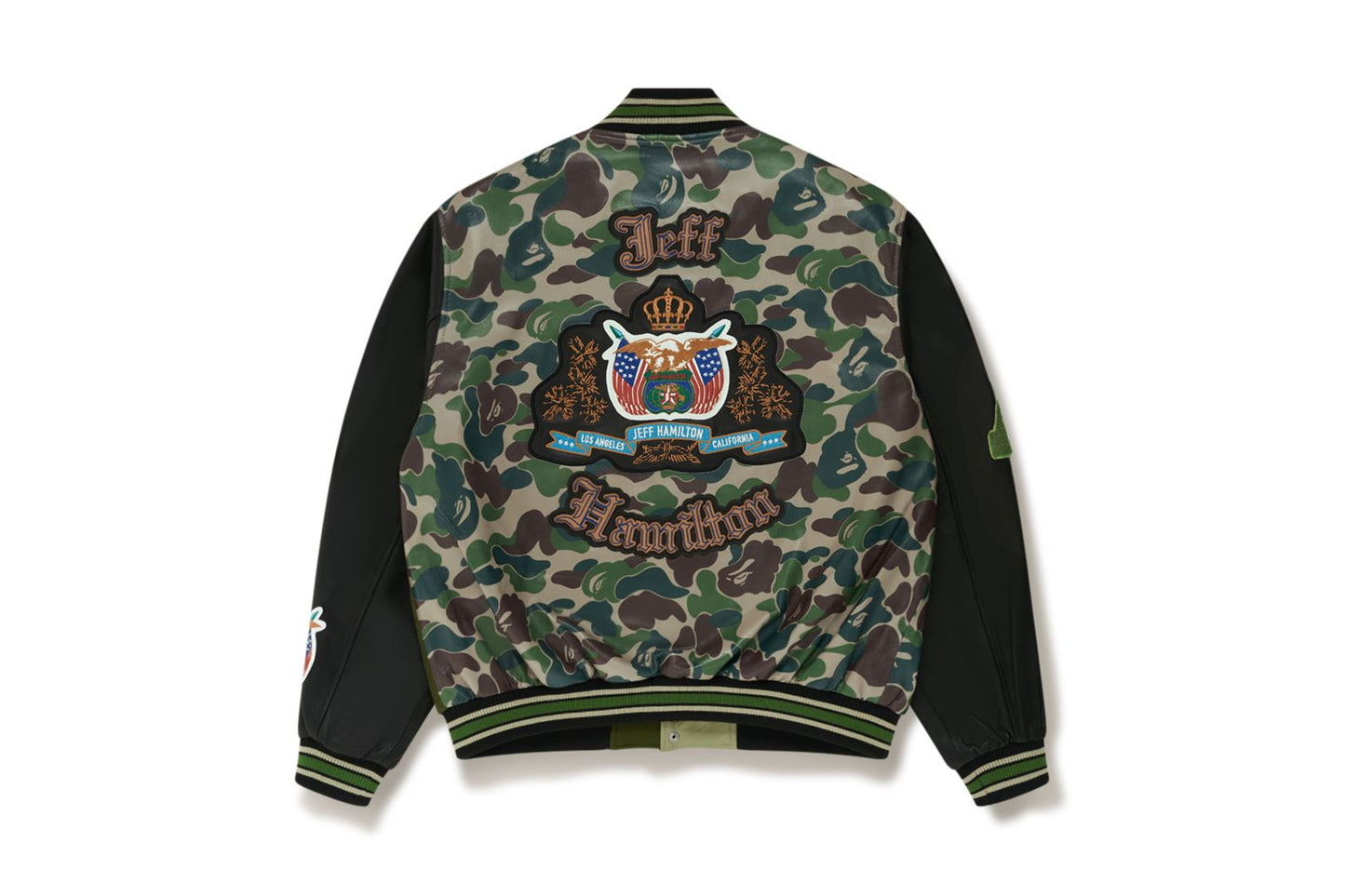 BAPE BAPE X JEFF HAMILTON ABC CAMO MULTI LOGO 羊毛與皮革外套