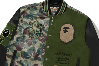 BAPE BAPE X JEFF HAMILTON ABC CAMO MULTI LOGO 羊毛與皮革外套
