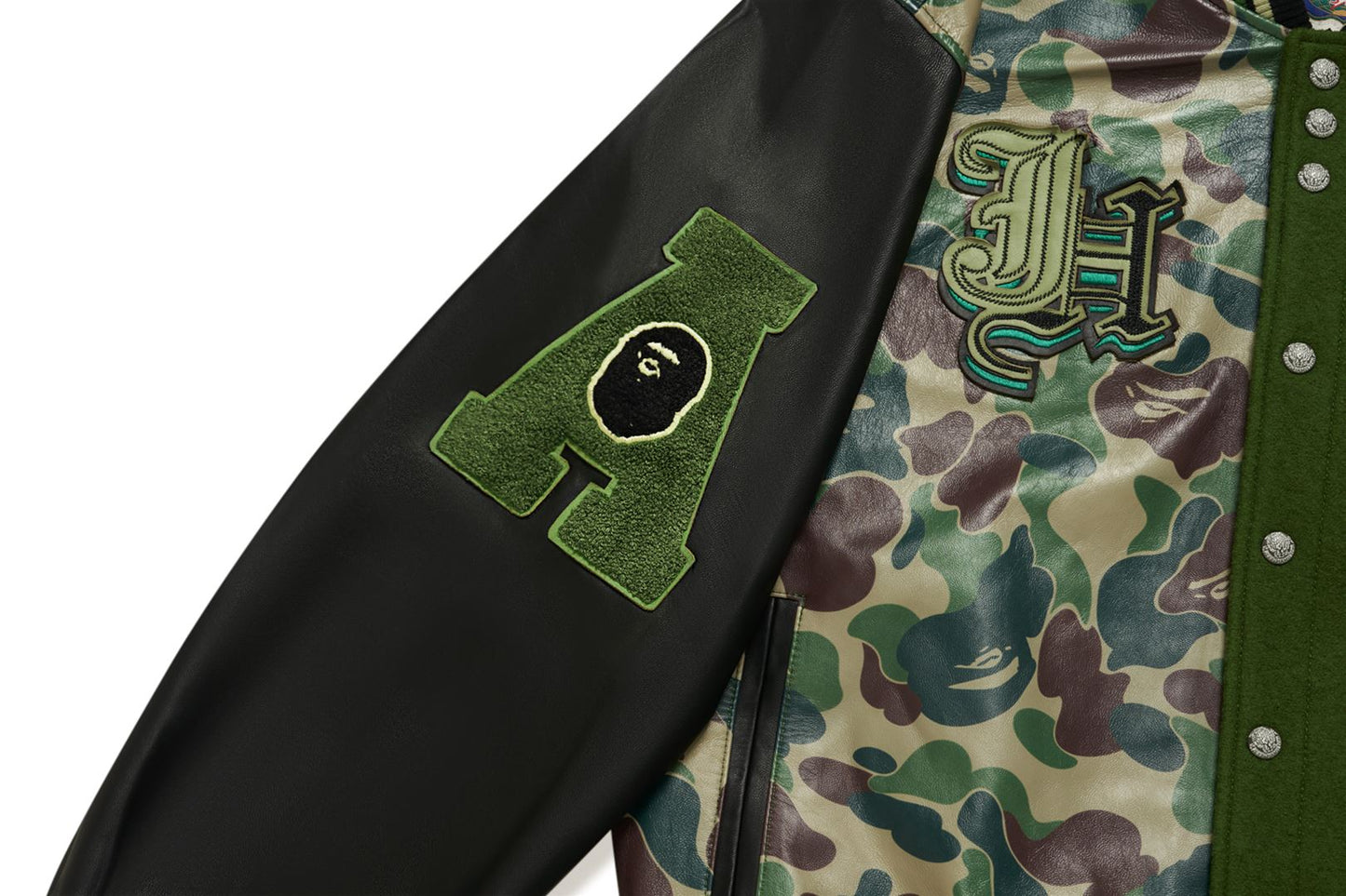 BAPE BAPE X JEFF HAMILTON ABC CAMO MULTI LOGO 羊毛與皮革外套