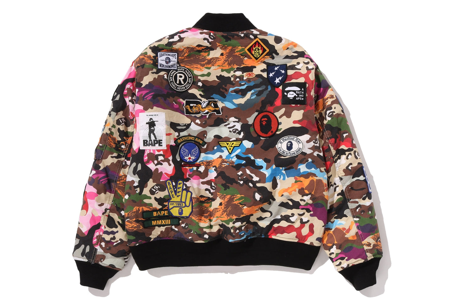 BAPE HYBRID CAMO MULTI BADGE PADDED MA-1