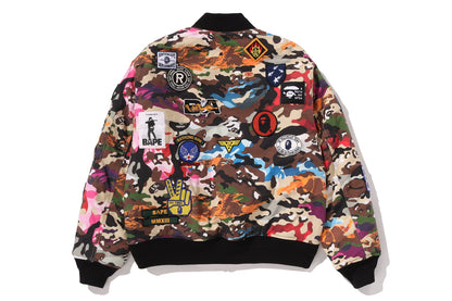BAPE HYBRID CAMO MULTI BADGE PADDED MA-1