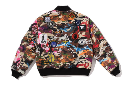 BAPE HYBRID CAMO MULTI BADGE PADDED MA-1