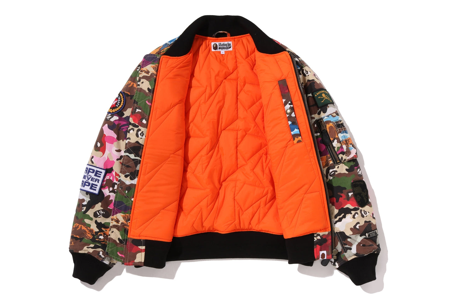 BAPE HYBRID CAMO MULTI BADGE PADDED MA-1