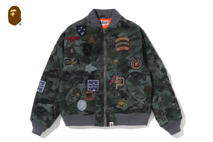 BAPE HYBRID CAMO MULTI BADGE PADDED MA-1