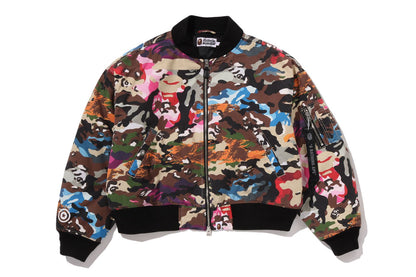 BAPE HYBRID CAMO 龍鯊 MA-1 連帽短版外套