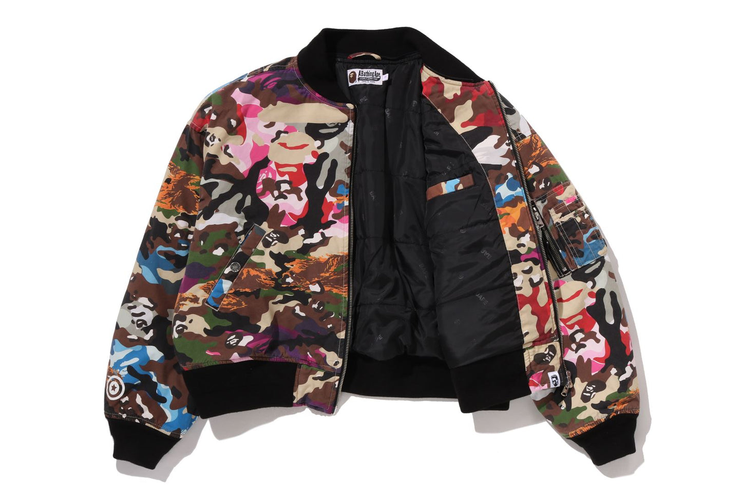 BAPE HYBRID CAMO 龍鯊 MA-1 連帽短版外套