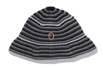 BAPE APE HEAD 一點條紋針織帽