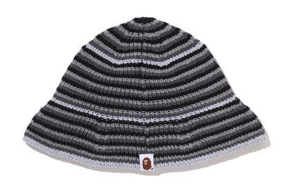 BAPE APE HEAD 一點條紋針織帽