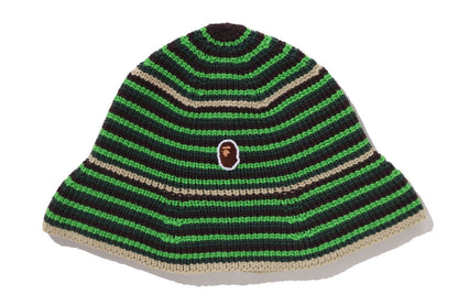 BAPE APE HEAD 一點條紋針織帽