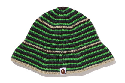 BAPE APE HEAD 一點條紋針織帽
