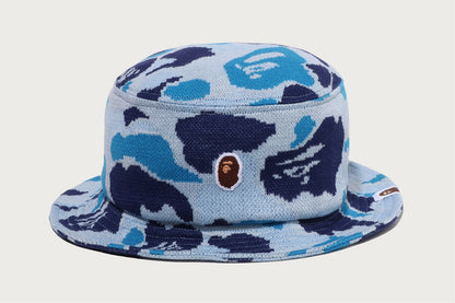 BAPE ONE POINT ABC CAMO JACQUARD KNIT BUCKET HAT