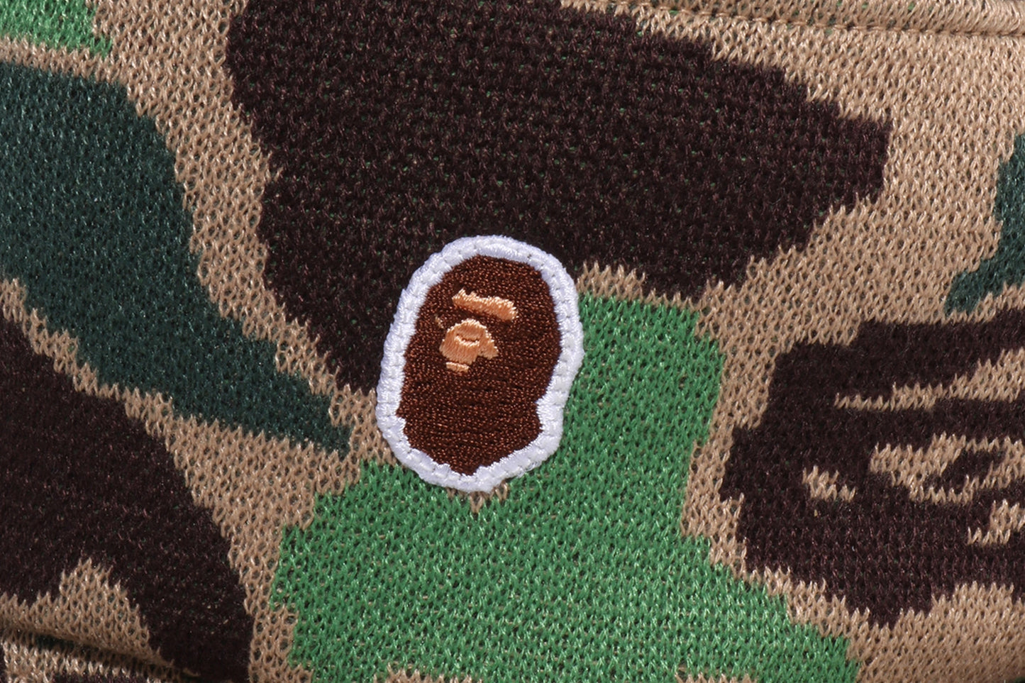 BAPE ONE POINT ABC CAMO JACQUARD KNIT BUCKET HAT