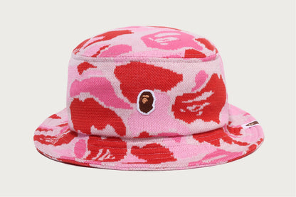 BAPE ONE POINT ABC CAMO JACQUARD KNIT BUCKET HAT