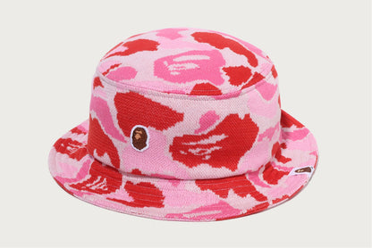 BAPE ONE POINT ABC CAMO JACQUARD KNIT BUCKET HAT