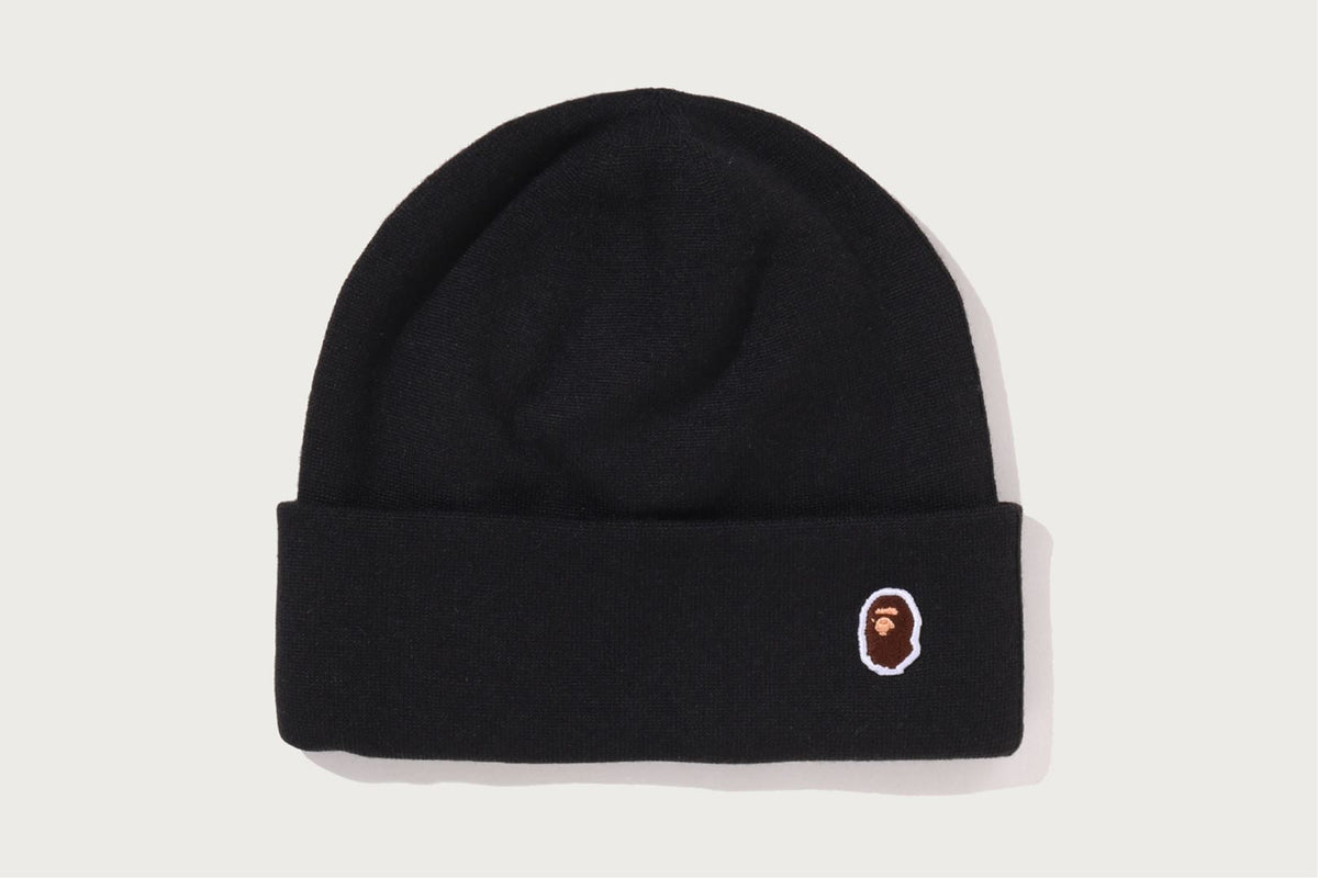 BAPE APE HEAD 一點刺繡針織帽