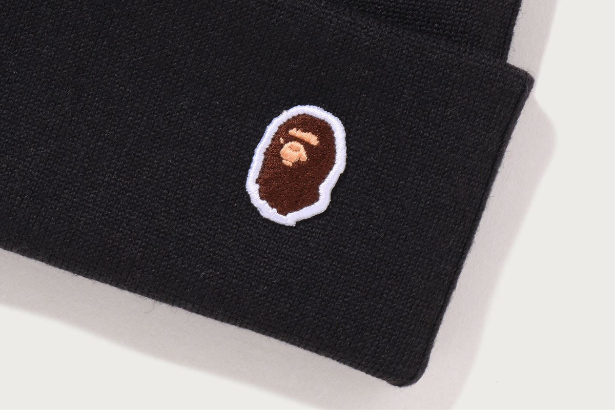 BAPE APE HEAD 一點刺繡針織帽