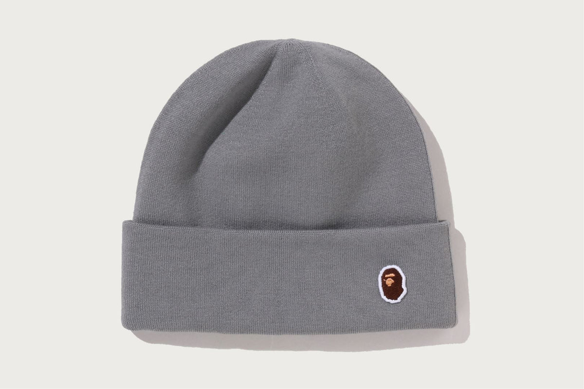 BAPE APE HEAD 一點刺繡針織帽