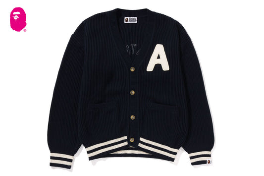 BAPE A BATHING APE 大學風開襟毛衣