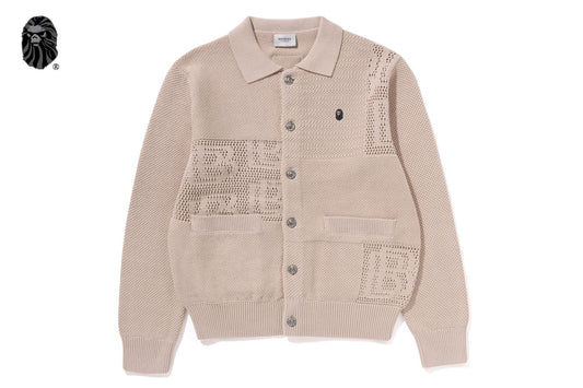 BAPE 黑色鉤針開襟外套