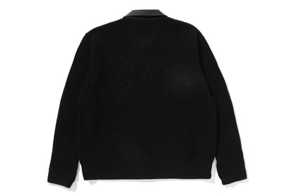 BAPE 黑色拉鍊工作開襟毛衣