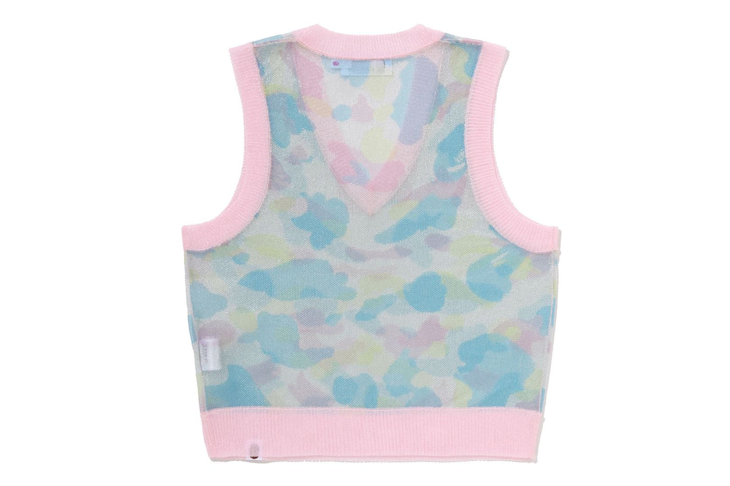 BAPE NEW MULTI CAMO METALLIC CROPPED KNIT VEST