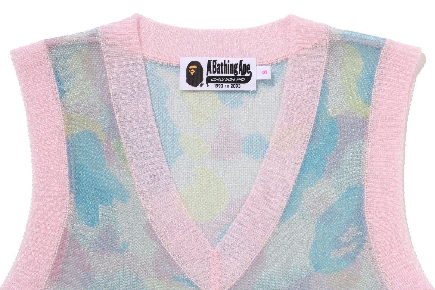 BAPE NEW MULTI CAMO METALLIC CROPPED KNIT VEST