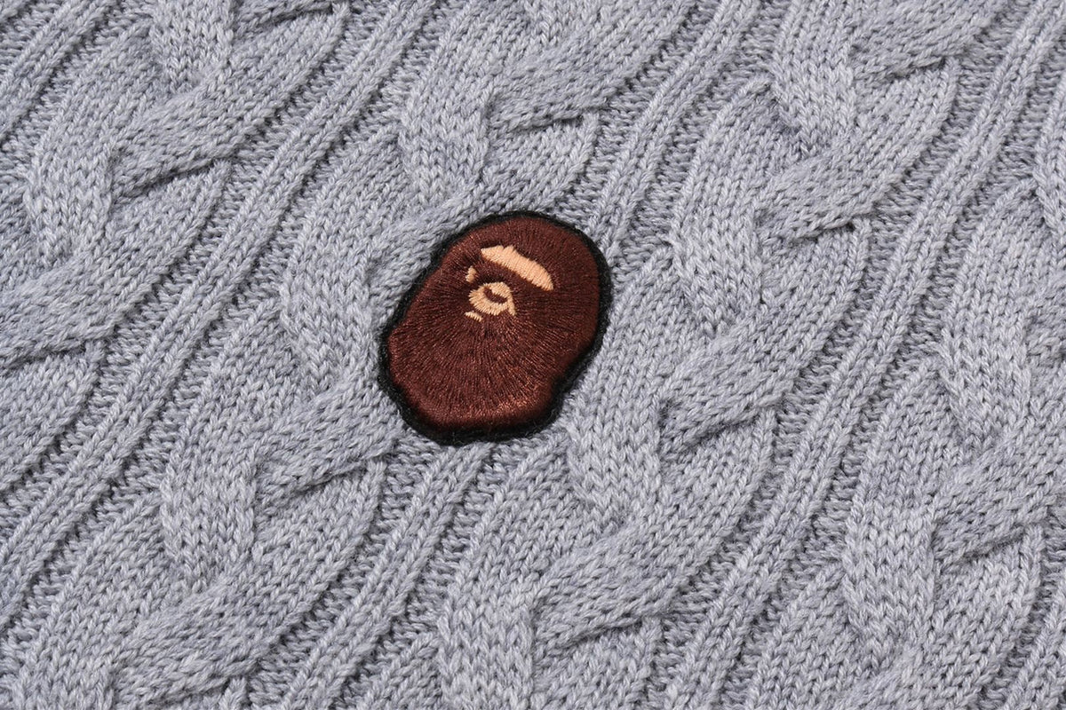 BAPE ONE POINT CABLE KNIT 大學T