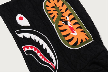 BAPE CABLE KNIT SHARK 放鬆版全拉鍊連帽衫