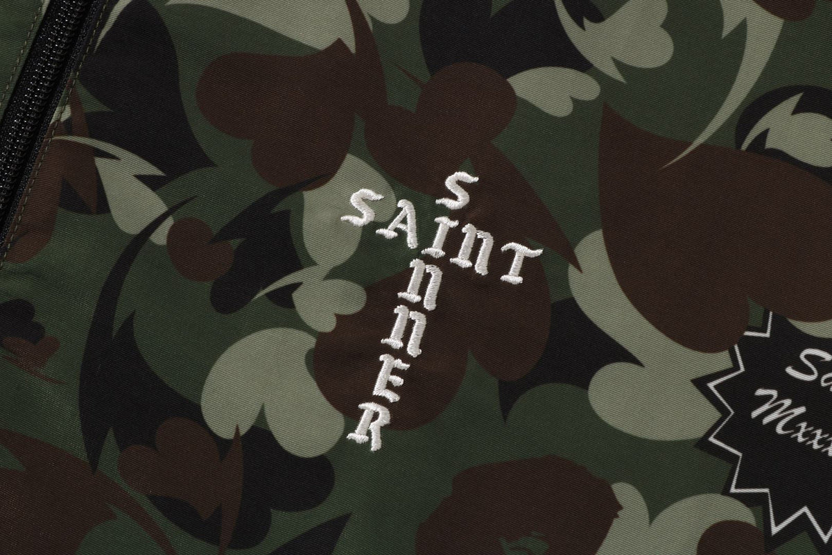 BAPE X SAINT MXX HEART CAMO TRACK JACKET