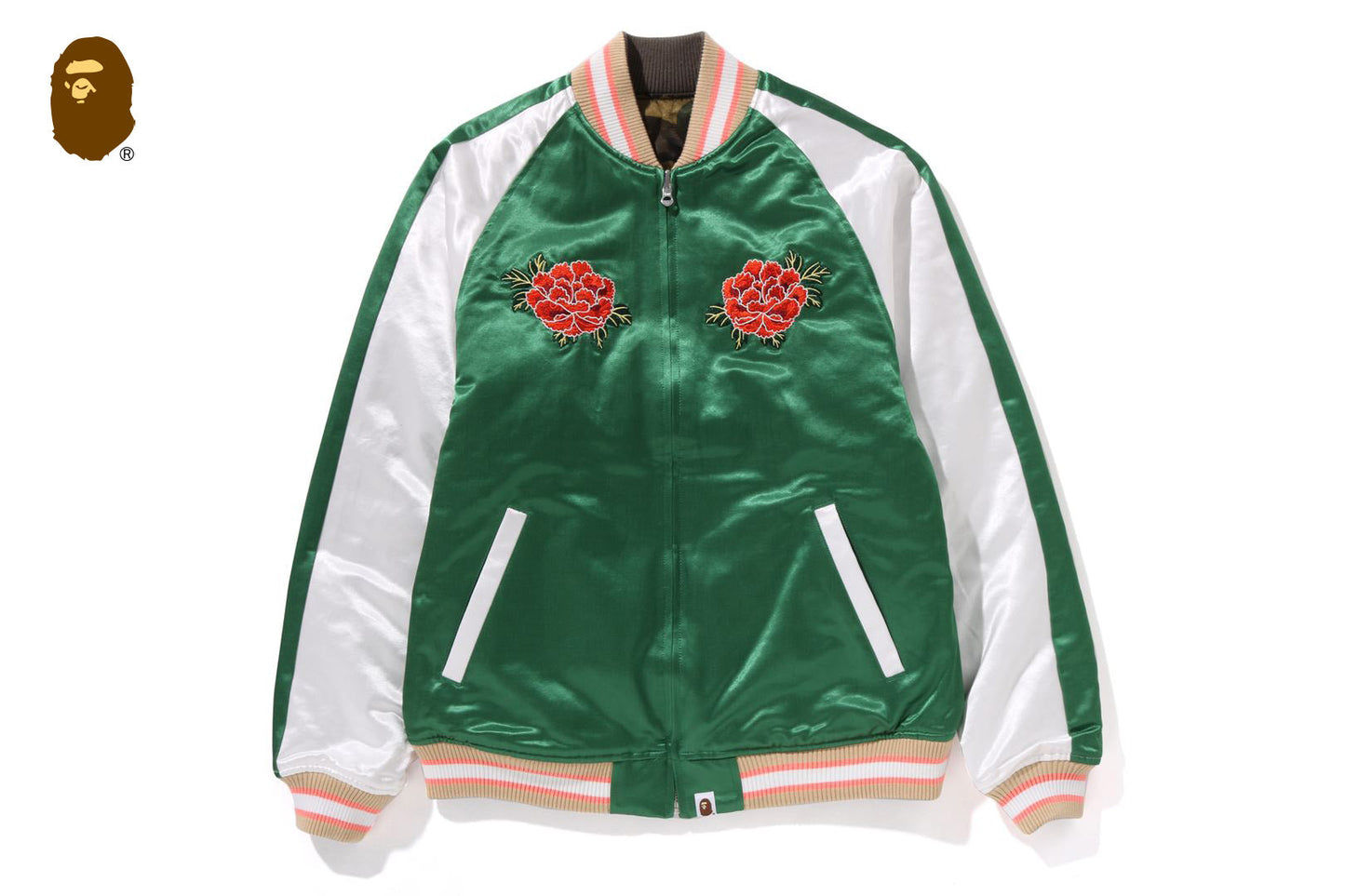 BAPE 日本牡丹刺繡可翻轉紀念外套