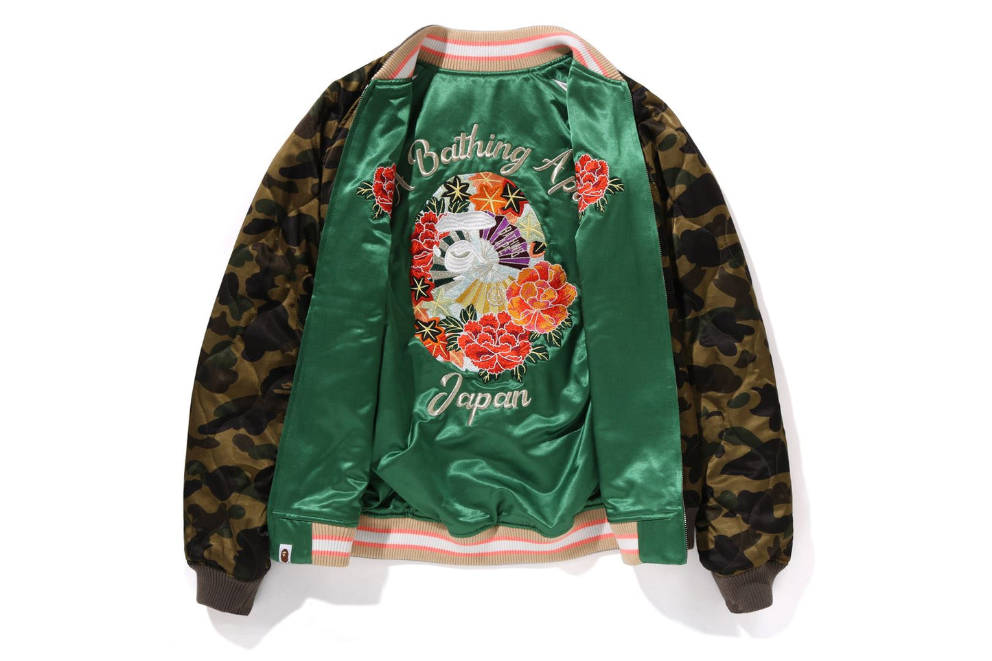 BAPE 日本牡丹刺繡可翻轉紀念外套