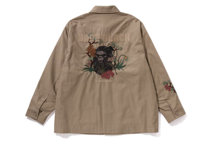 BAPE 黑色交叉縫製軍襯衫