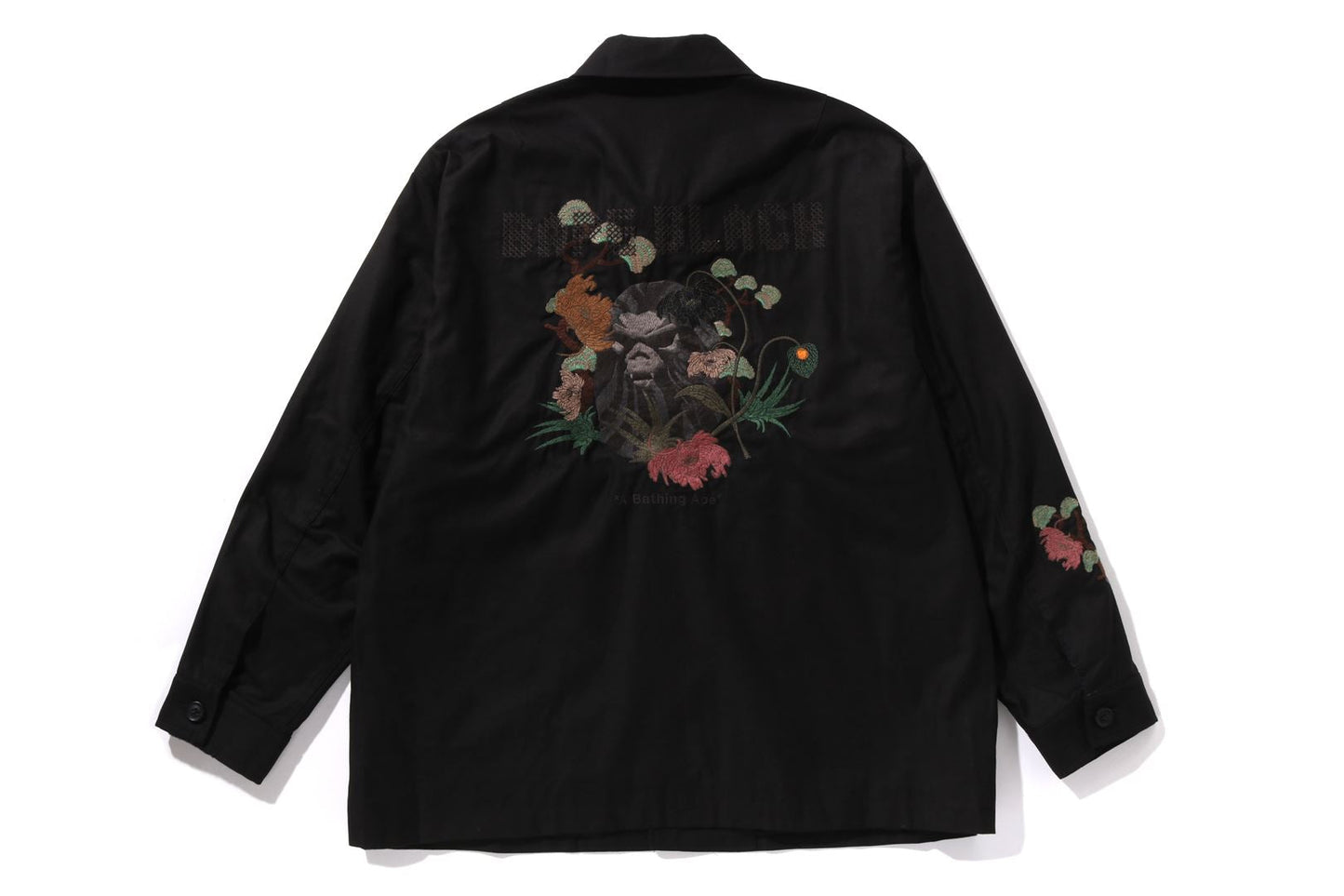 BAPE 黑色交叉縫製軍襯衫