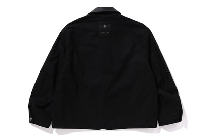 BAPE 黑色皮革修飾工裝外套