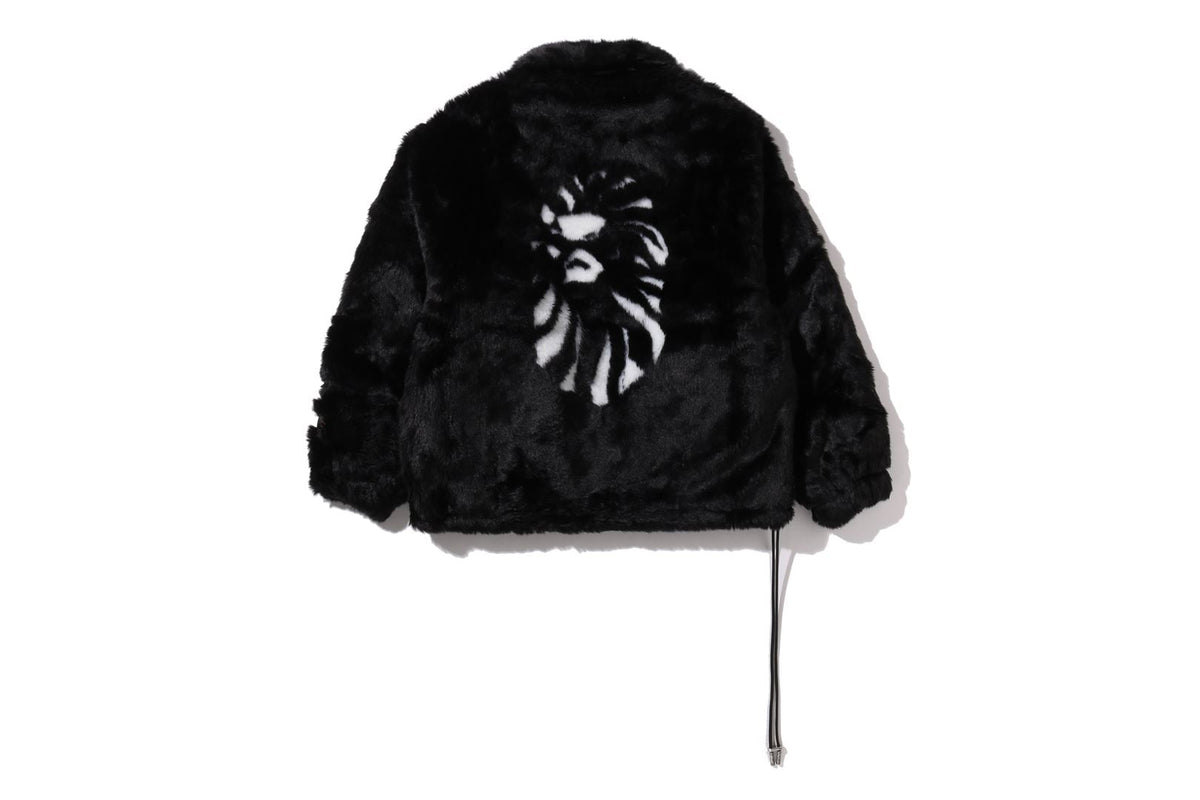 BAPE 黑色人造毛大衣