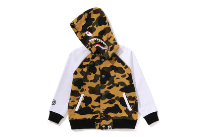 BAPE 1ST CAMO SHARK HOODIE SWEAT VARSITY JACKET