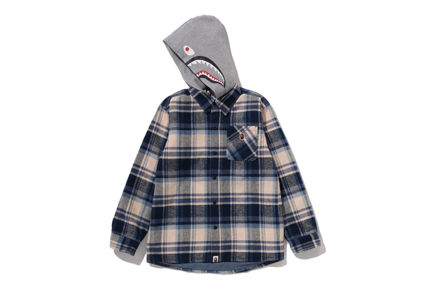 BAPE CHECK 鯊魚帽T休閒外套