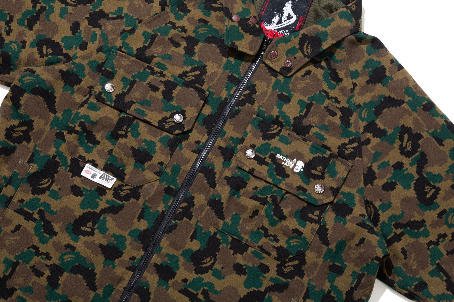 BAPE 【 BAPE BY KAZUKI KURAISHI 】PIXELATE CAMO DETACHABLE ZIP JACKET