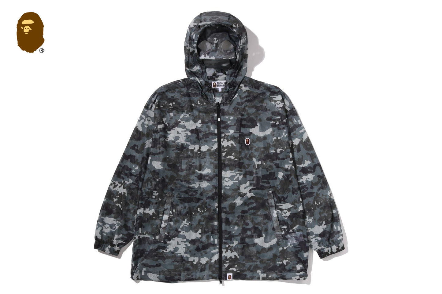 BAPE MULTI PIXEL CAMO MESH HOODIE JACKET