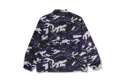 BAPE GLITCH WOODLAND CAMO COACH JACKET