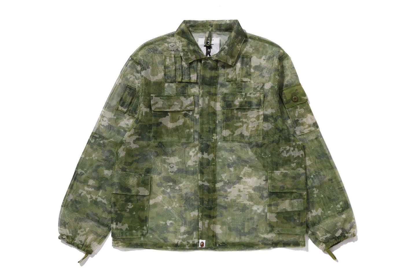 BAPE MULTI PIXEL CAMO MASK HOODED SHIRT JACKET