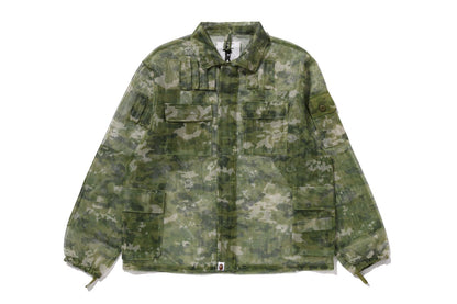 BAPE MULTI PIXEL CAMO MASK HOODED SHIRT JACKET