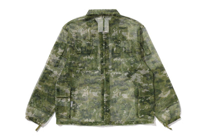 BAPE MULTI PIXEL CAMO MASK HOODED SHIRT JACKET
