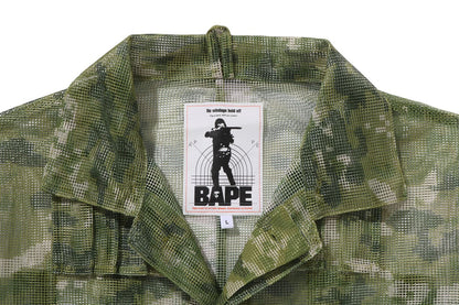 BAPE MULTI PIXEL CAMO MASK HOODED SHIRT JACKET