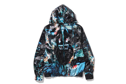 BAPE OVERALL PRINT CREASE HOODED JACKET