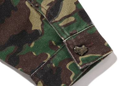 BAPE GLITCH WOODLAND CAMO 浴衣猿標誌工裝外套