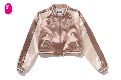 BAPE MULTILOGO CROPPED SOUVENIR JACKET